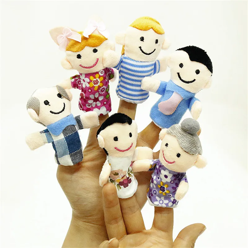 6 шт./компл. детские плюшевые игрушки кукла на палец семья шесть пальцев игрушки детские развивающие игрушки