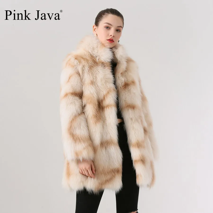 beige Короткая шуба из натурального Лисьего меха QC19056 Новое поступление, горячая Распродажа, женские пальто из настоящего меха лисы пальто с мехом лисица высокого качества пальто с мехом зимнее платье - Цвет: beige