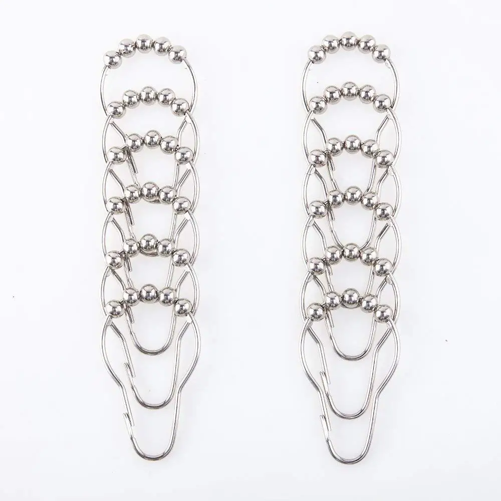 

Shower Curtain Hooks Rings, Stainless Steel Shower Curtain Rings and Hooks for Bathroom Shower Rods Curtains-Set of 12-Polished