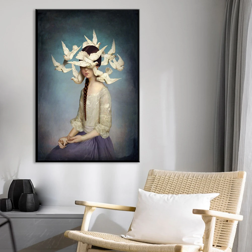 Giraffe in Dress Classical Canvas Paintings On the Wall Art Posters And Printing Wall Pictures for Living Room Home Unstertched