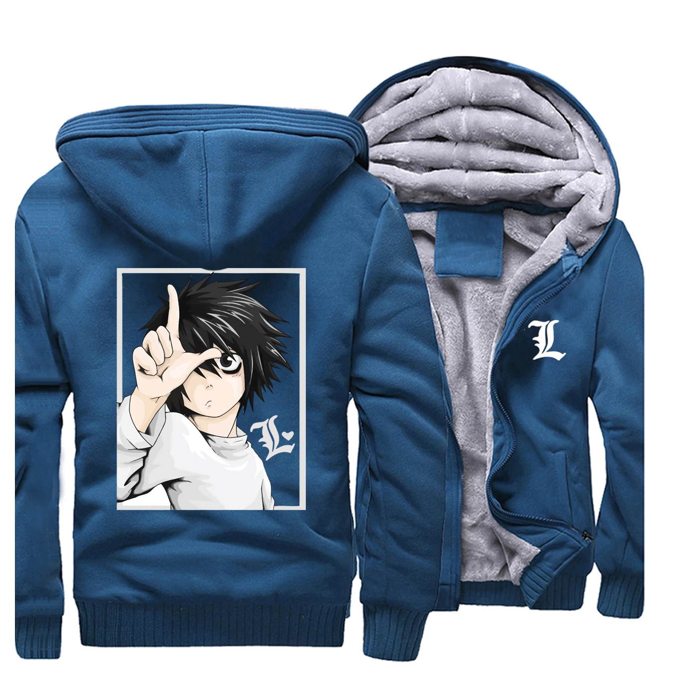 Death Note Anime Pattern Male Hoodies Hot Sale Japanese Anime Printed Mens Jacket New Popular Thick Streetwear Tracksuit