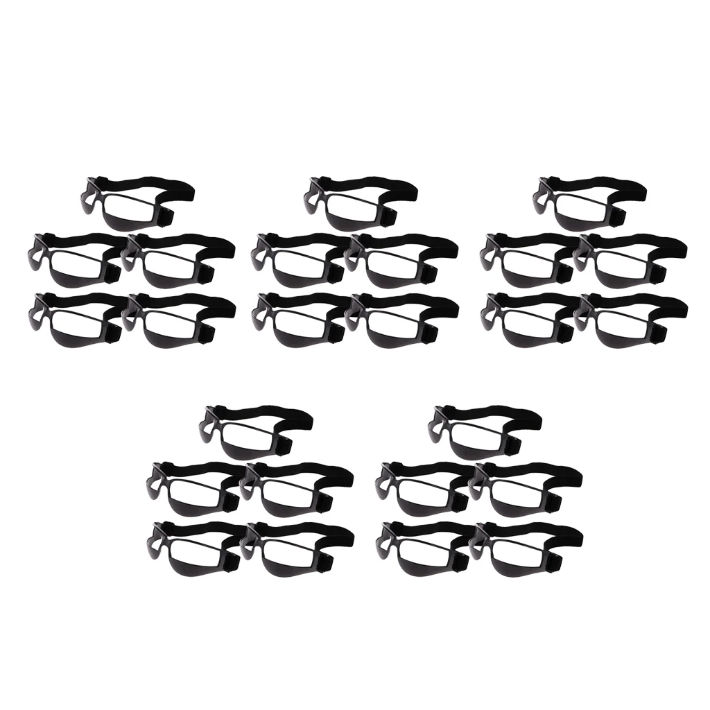 25pcs Sports Basketball Dribble Specs Glasses Training Aid Supplies Black