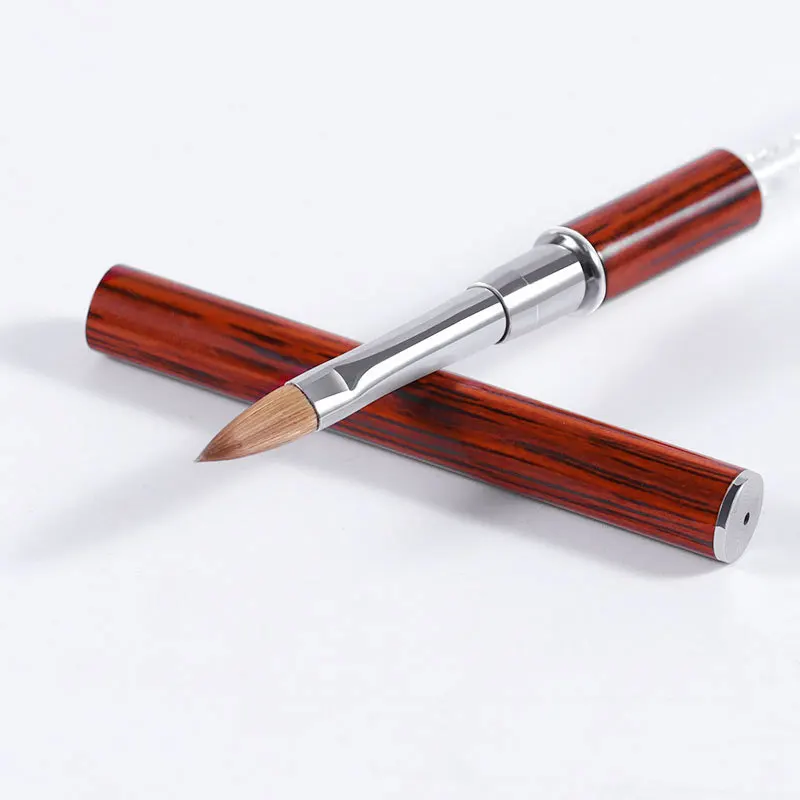 Lápis de Cristal Siberian Vison Puro Unha Escova Modelagem Ferramenta 6 prego vison escova prego modelagem ferramenta