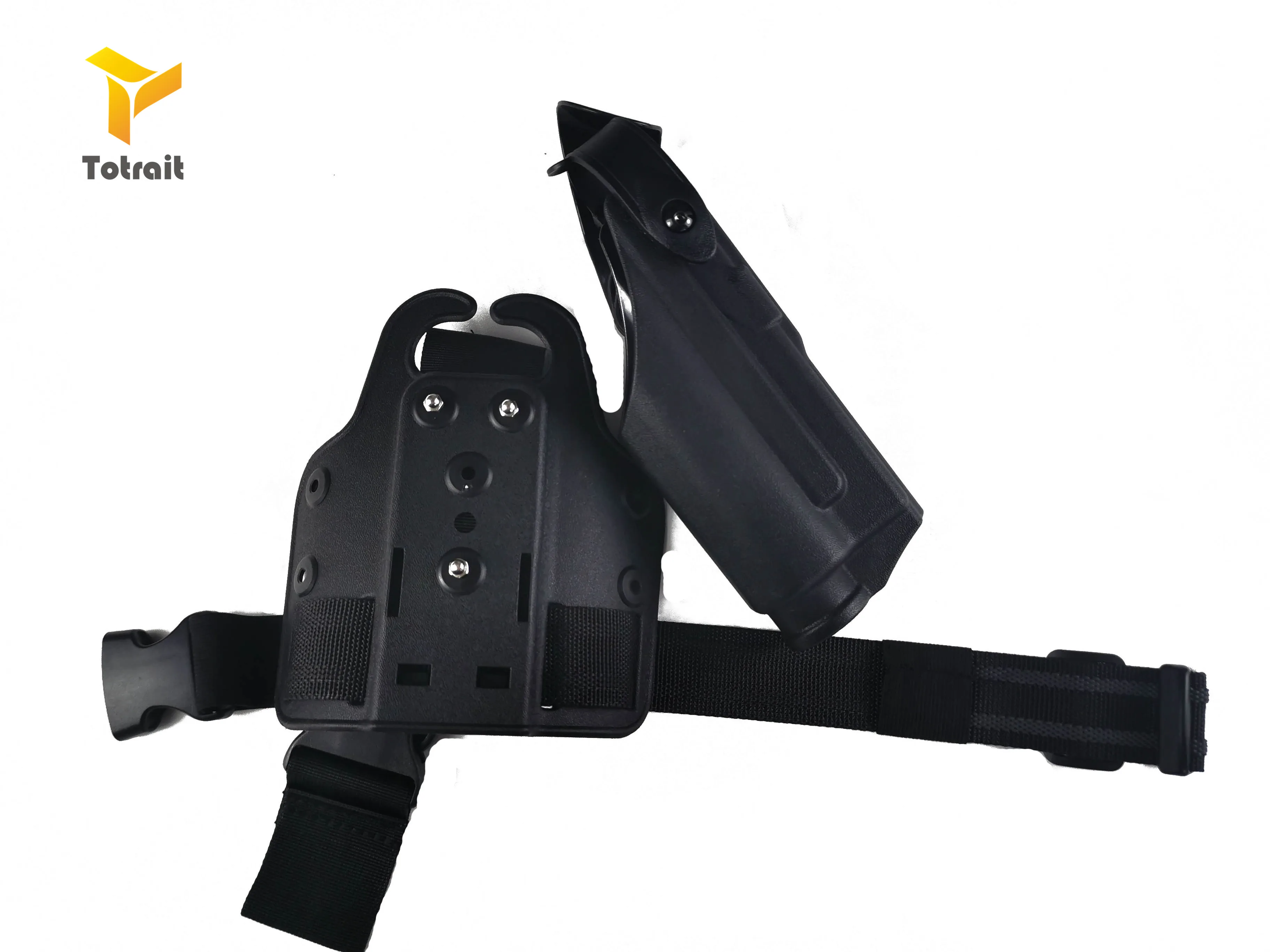 black Тактическая кобура для ног Glock 17 18 19 22 23 31 32 кобура для пистолета сафарилленда охотничья Военная правая кобура для пистолета - Цвет: black