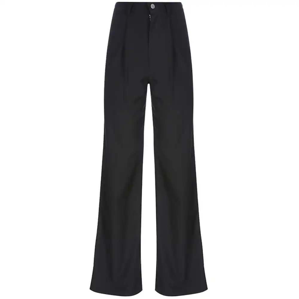 high waisted black flowy pants