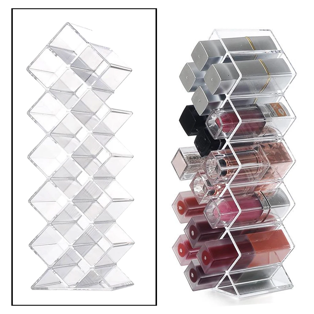 Lipstick Organizer Tower, Lipgloss Storage Holder Stand for 16 Lip Sticks for Makeup Cosmetic Vanity Dresser Display