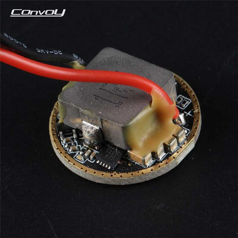 Конвой DIY 4 режима драйвер фонарика для XHP35 HI светодиодный 3 0 2 в один литий Батарея