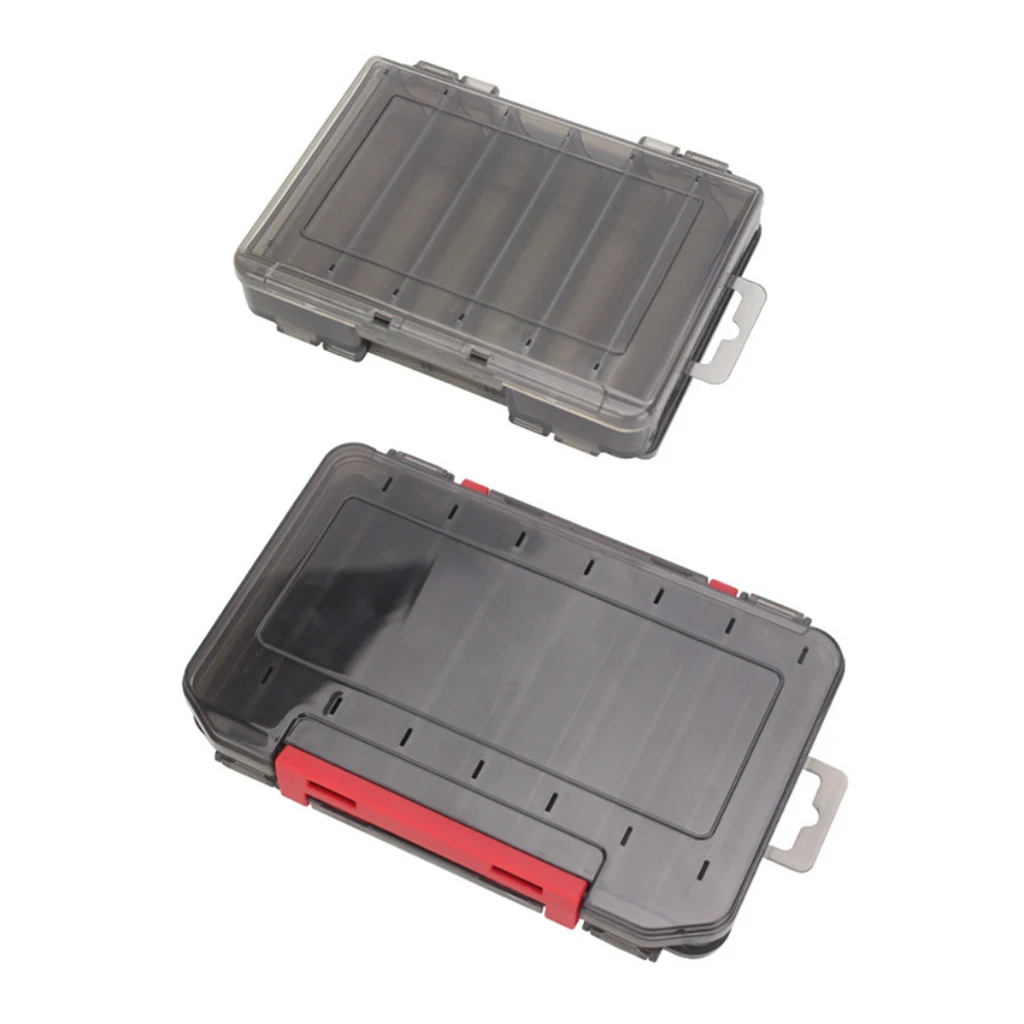 Squid Jig Box Both Side Storage Lure Case Holder Black 12 14  Compartments Fishing Accessories Box