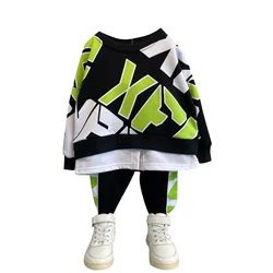 T Shirt et pantalon en coton pour enfants, vêtements à la mode pour bébés garçons et filles, 2 pièces, survêtement pour nourrissons, nouvelle collection automne et printemps 