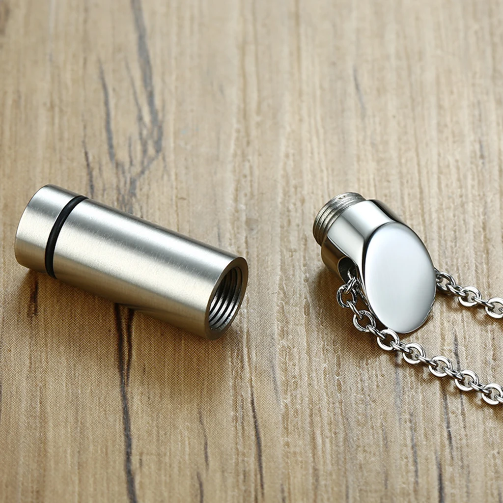 Fashion Stainless Steel Pendant Pendant Keepsake Memorial Ashes Urn Men Women Long Chain Necklace Boho Jewelry