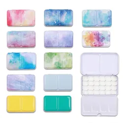 Boîte vide de rangement de peinture, avec 24 demi casseroles, pour peintures à l'aquarelle, fournitures d'art 