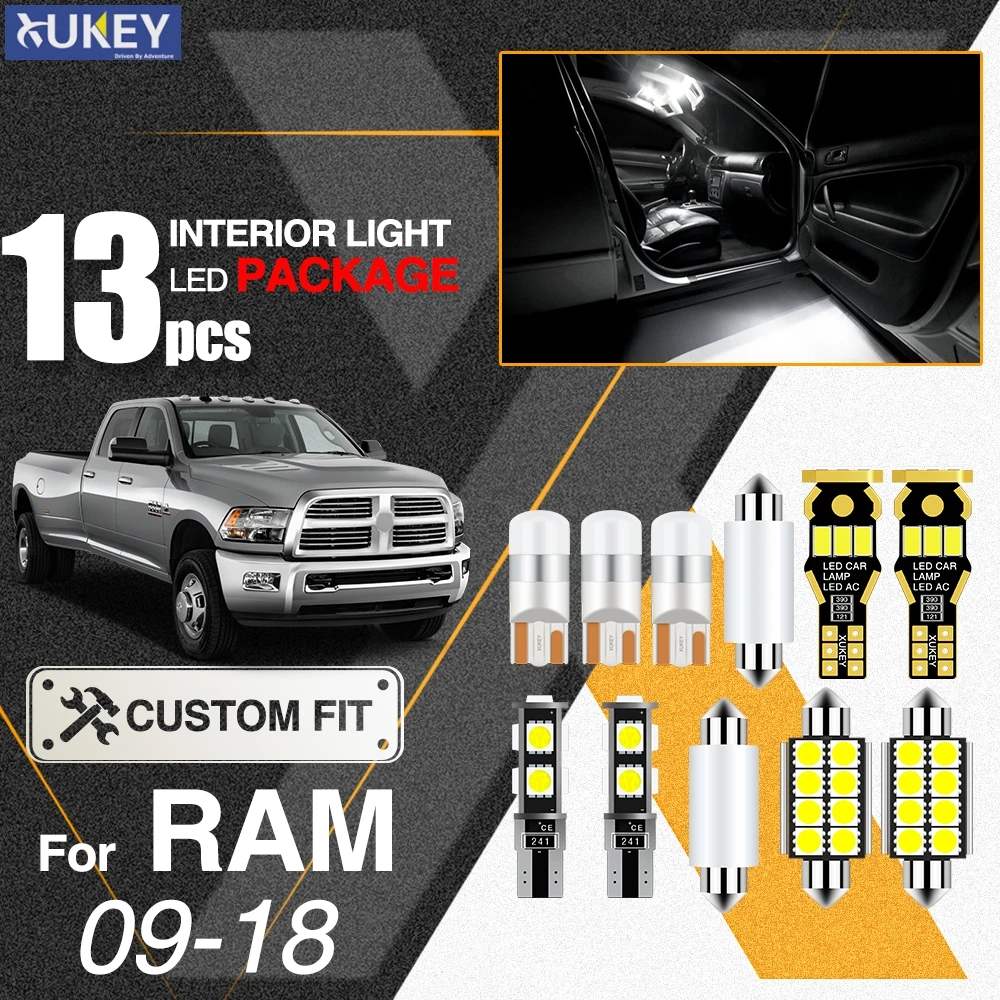 Xukey 13 шт. посылка светодиодов для внутреннего освещения Dodge Ram 1500 2500 3500 2009 2018 купол