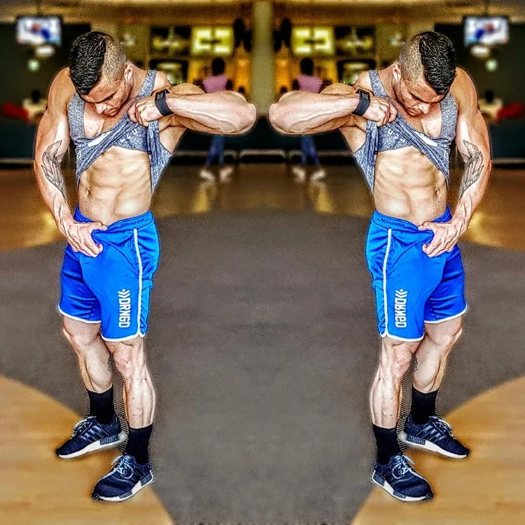 

Muscle Kid Brother Fitness Summer New Style Mesh Fitness Sports Breathable Running Shorts Beach Shorts 5 Pants