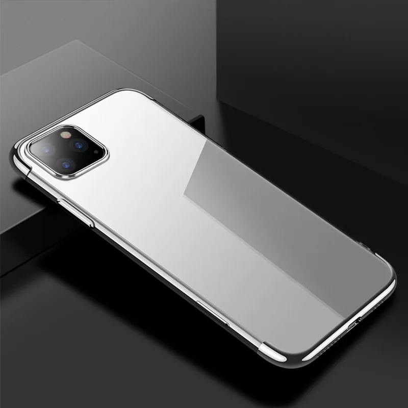 Silver for 11PRO Защитный противоударный чехол для телефона мягкий силиконовый прозрачный чехол для смартфона NK-Shopping - Цвет: Silver for 11PRO
