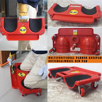 

Rolling Knee Creeper Pads Cushioned 350 lbs Capacity 5 Swivel Castors Tool Tray Holder Hogard