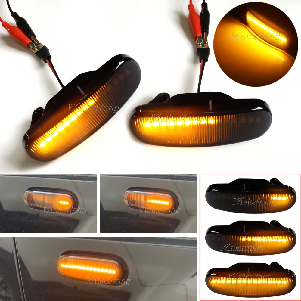 Hacreyatu Led-knipperlichten voor F-iat Panda Punto Evo Stilo Qubo P-eugeot C-itroen Lancia Musa (350) (zwart