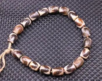 

set of 19 Tibetan Old Agate Tiger-tooth Totem loose dZi Bead FOR DIY