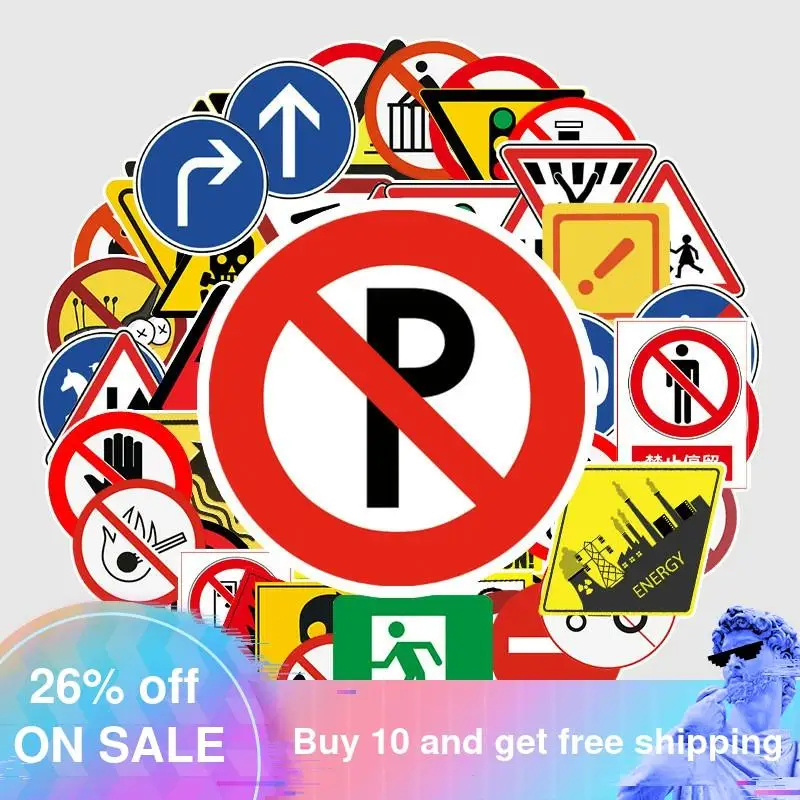 

10/30/51pcs Pack Cartoon Waterproof PVC Warn Sign Stickers Skateboard Luggage Motorcycle Guitar Cool Graffiti Sticker Kids Toys