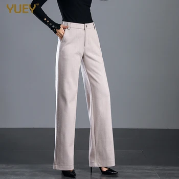 

2019 New S to 5XL Women Wide Leg Pants Korean Style High Waist Straight OL Office Lady Solid Color Autumn Trousers Drop Shipping
