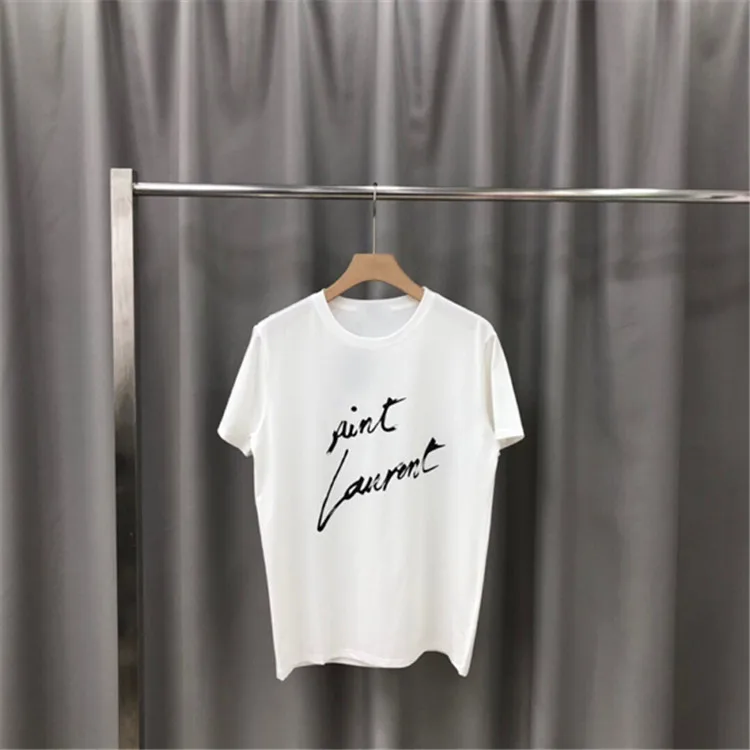 Women Summer T-shirt 100% Cotton High Quality Casual Loose Plus Size O-Neck Top Brand Female SL Letter Print Solid Lovers Tees