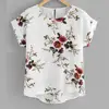 Summer Fashion Floral Print Blouse Pullover Ladies O-Neck Tee Tops Female Women's Short Sleeve Shirt Blusas Femininas Clothing 3
