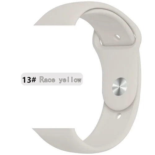 Новые спортивные силиконовые часы для apple watch band 4 44 мм 40 мм(iwatch 5) apple watch 3 2 1 42 мм 38 мм аксессуары для наручных браслетов - Цвет ремешка: Race yellow 13