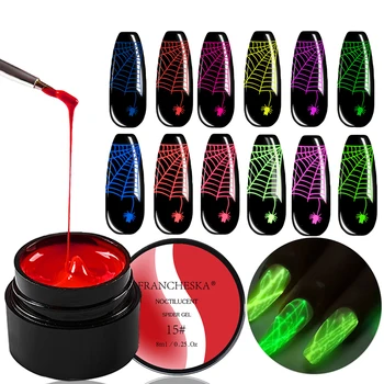 

Spider Nail Gel Luminous Halloween Nail Art Painted Luminous Elastic Design Drawing Glue Painting Gel Halloween DIY Nail TSLM1