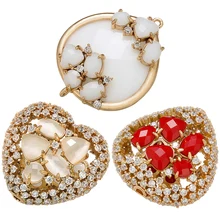 ZHUKOU высокое качество в форме сердца коннекторы с кристаллами для женщин ожерелье браслет серьги ювелирные аксессуары Модель: VS415