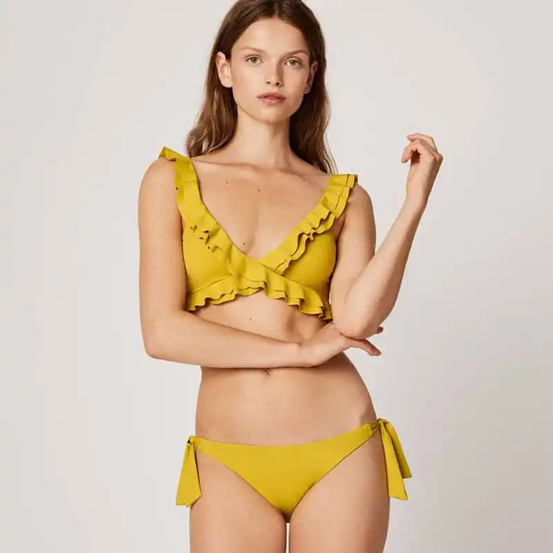 yellow tie bikini