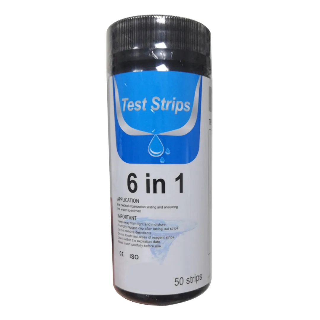 

50pcs Aquarium Test Strip 6 In 1 PH Degree Testing Fish Tank Swimming Pool Water Quality PH Level Test Papers