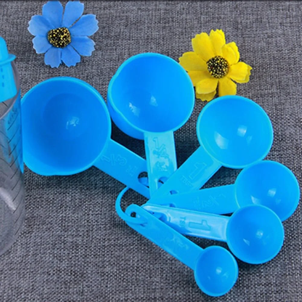 7 Pcs Set Measuring Spoons Measuring Cups Plastic Baking Utensil Practical Kitchen Measure Tools Suitable For Beginner