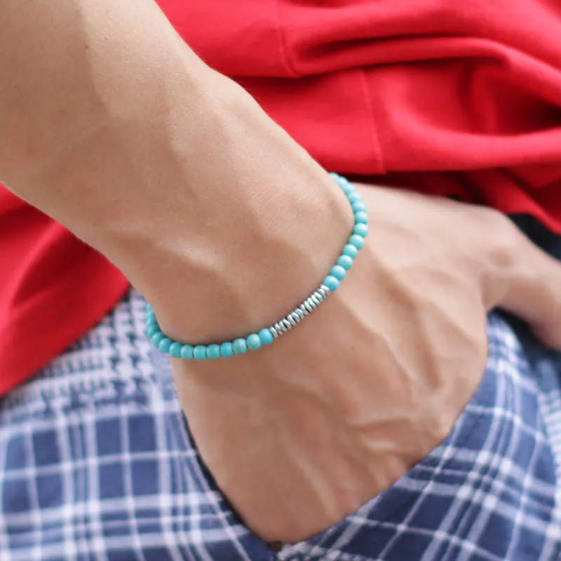 Bracelet Jewelry bracelet jewelry 4mm Small Beads Bracelet Natural Tiger Eye Turquoise Braclet Stone Men Women Handmade Lucky Friendship Braslet Wristband