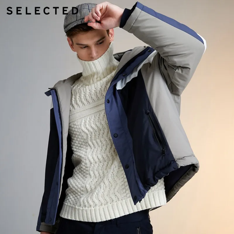 

SELECTED Men's Winter Spliced Short Down Jacket L|419412562