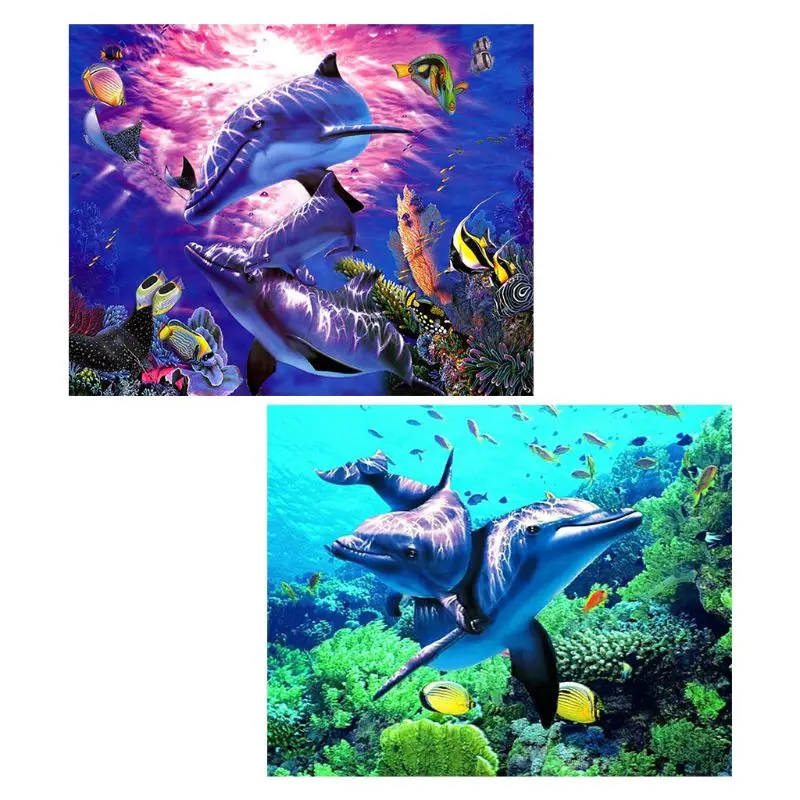 

5D Diamond Painting Part Drills Crystal Embroidery Paintings Pictures Arts Craft 25x30cm (dolphin) for Diamond embroidery
