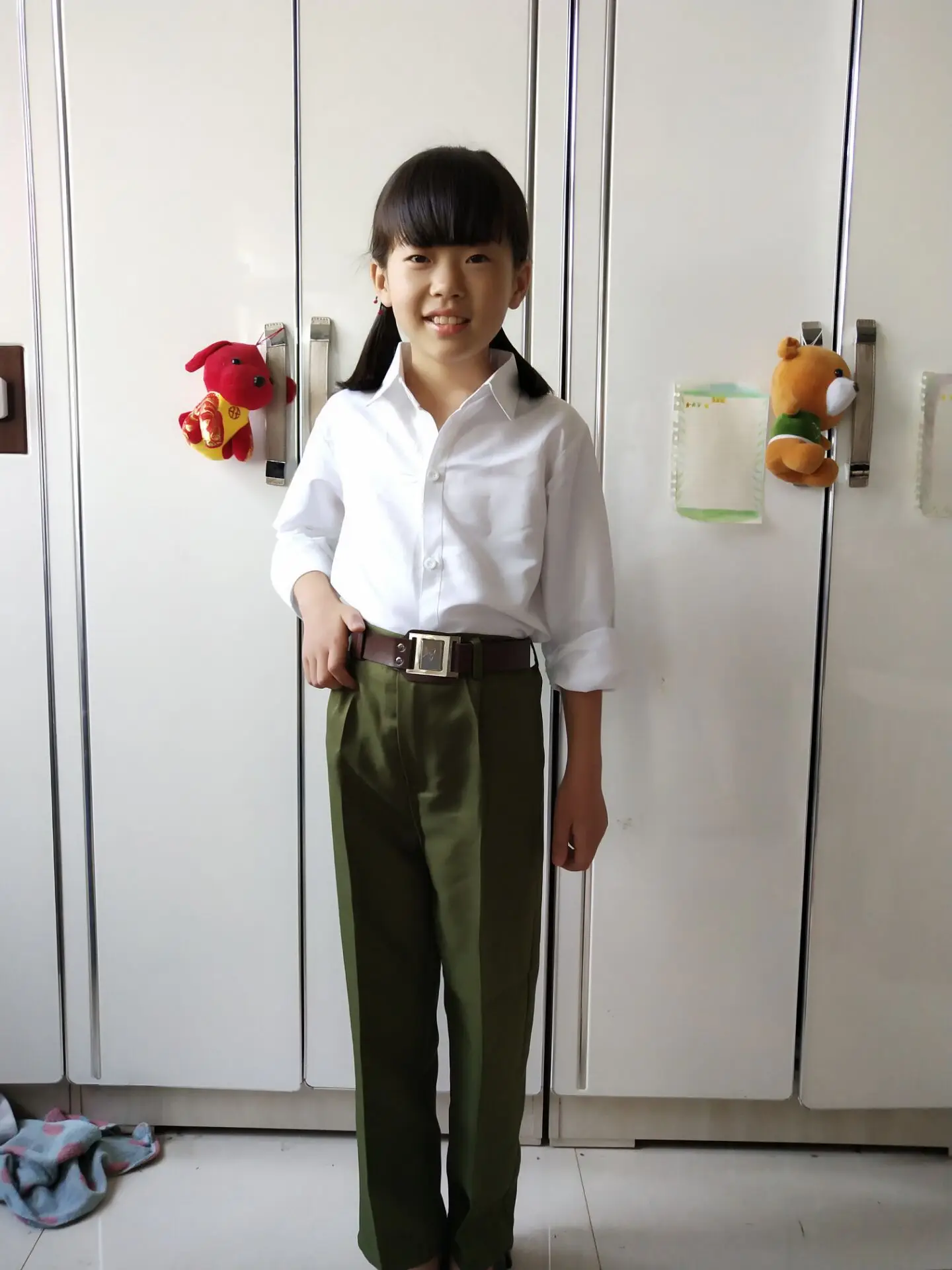 

Green Red Guards Uniform Youth Celebrity Style Red Guards Dance Costume Youth Youth Unisex Child Models Performance Wear