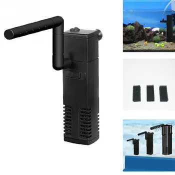 

EU Plug 8W Aquarium Internal Filter Submersible Filter for Fish Tank Aquatic Spray Flow Biological Plus Power Filter Pump