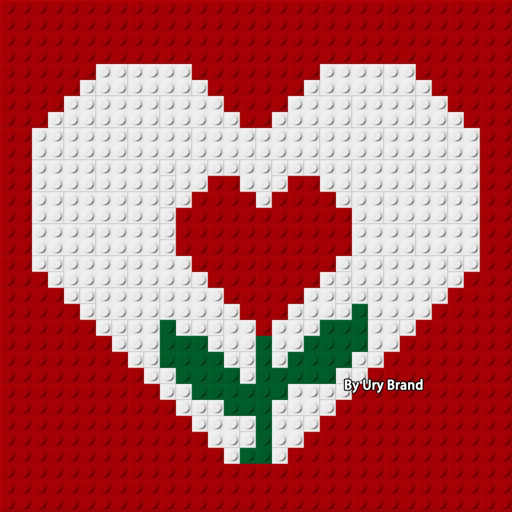 

Red Heart Love Pop Pixel Art Mosaic DIY Painting By Numbers Set Bricks Diamond Building Blocks Toy Kids Special Gift 32x32 Studs