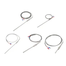 Датчик температуры uxcell зонд типа K термопары пружинный Тип 1-3 м кабель 5 мм Диаметр. Зонд длиной 30-500 мм 32~ 1112 °F(0~ 600 °C