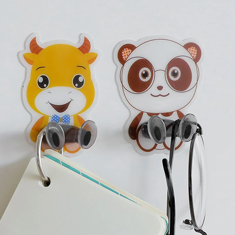 Милые крючки для ванной на присоске, вязанный крючком клейкий настенный крючок, прочная настенная вешалка, крючки с мультипликационным рисунком для подвешивания, заглушка для сумки