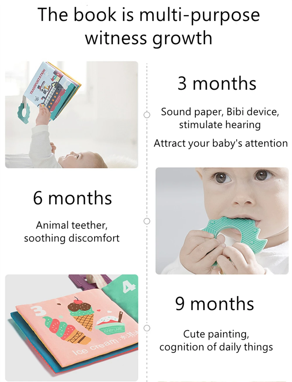 Babycare Animal Cauda Bebê Pano Livro 3d Rustle Som Leitura Educacional Macio Inteligência Desenvolvimento Mordedor Brinquedo bc 36 Computers & Electronics