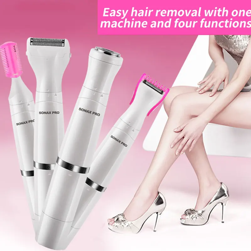 

4 In 1 Electric Body Facial Hair Remover Depilator Underarm Private Part Eyebrow Shave Epilator USB Charging Woman Hair Remover