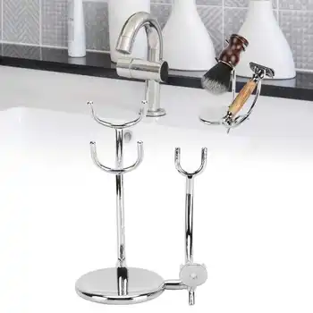 

Manual Razor Stand Shaving Soap Bowl Shaving Stand Electroplating Metal Shaving Knife Stand Shave Brush Supplies