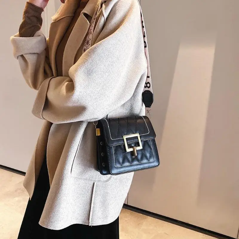 

Hot Sale Handbags Multi-function Portable Fashion PU Leather Crossbody Handbag Women Print Wide Shoulder Messenger Bags