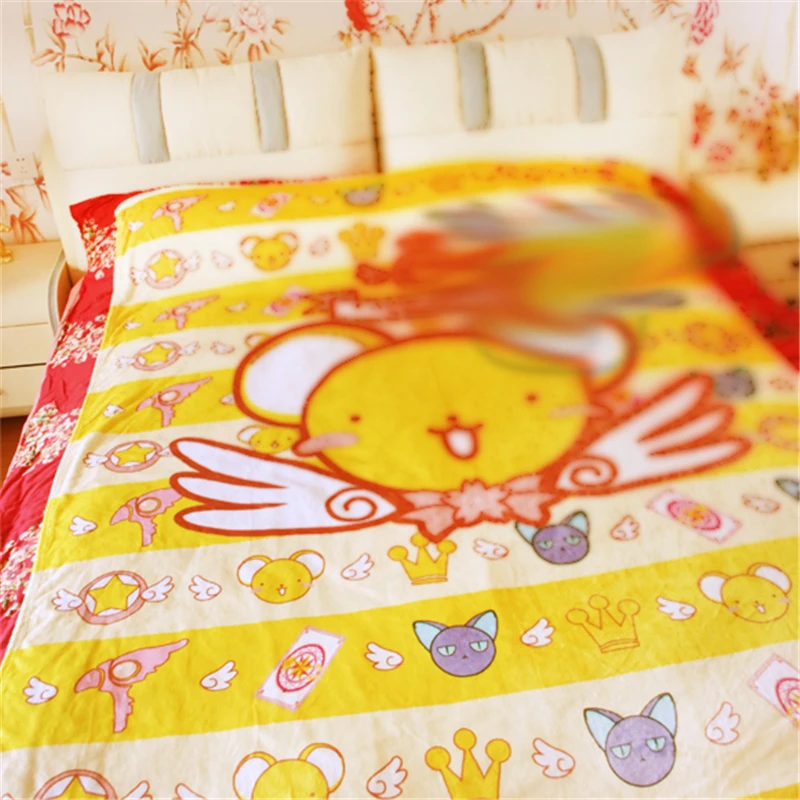 1 шт. аниме Cardcaptor Сакура Мультфильм Печатных плюшевое мягкое одеяло домашний Косплей Декор простыня коллекция для женщин мужчин 150 см* 200 см - Цвет: A (1pcs)