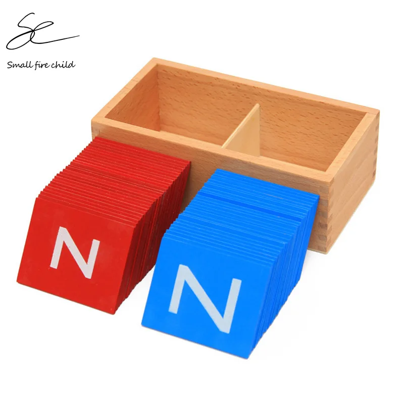  Baby Toys Montessori Lower and Capital Case Sandpaper Letters Boxes Wooden Toys Child Educational E