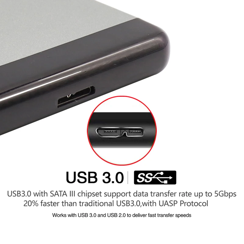 TWOCHI\'\'2TB 1 테라바이트 슈퍼 외장형 하드 디스크 USB3.0 HDD 스토리지 (PC, Mac,Tablet, Xbox, PS4,TV 용): 무료 디자인을위한 로고 추가