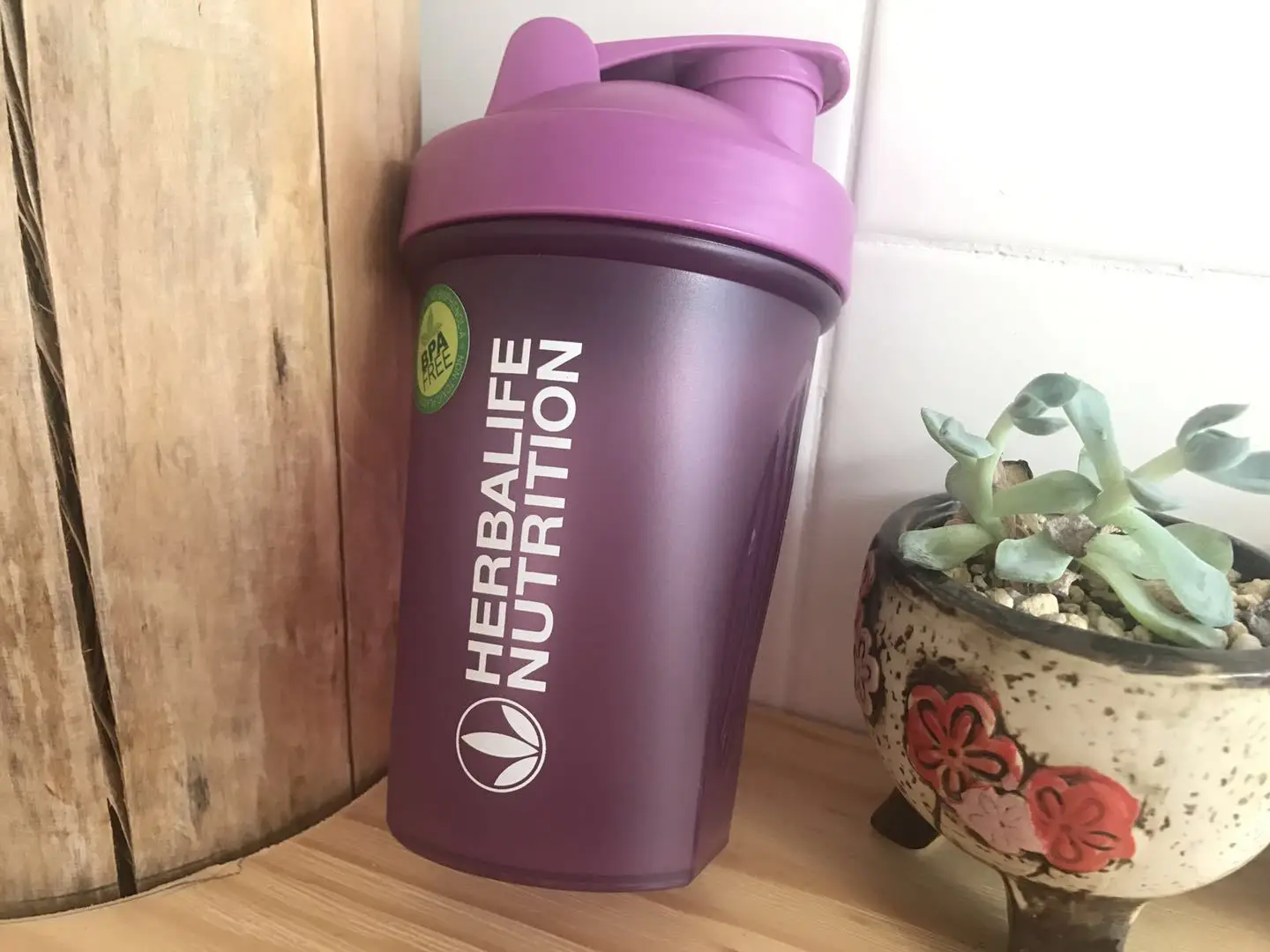 Высокий набор-Herbalife шатающийся стакан пункт молочного встряхивания Протеиновой порошковой чашки с мячом УФ печати смешивая чашка