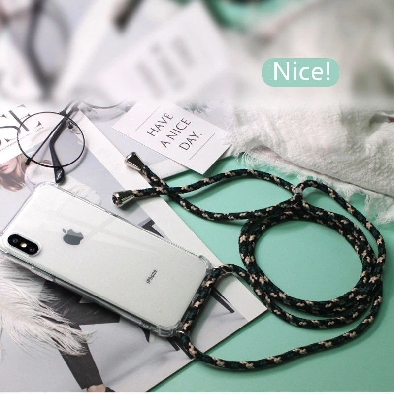 

Lanyard Cord Chain Case for iphone 11 pro max 7 8 plus shell Crossbody Necklace Strap phone cases for iphone X XS Max XR Cover