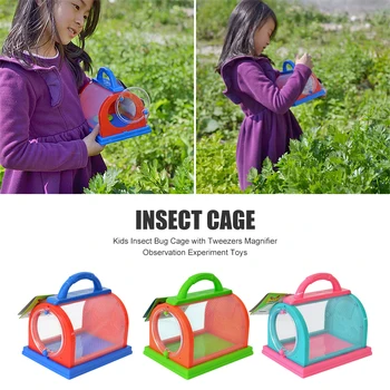 

Kids Insect Bug Cage with Tweezers Magnifier Kids Insect Bug Cage with Tweezers Magnifier Observation Experiment Toys