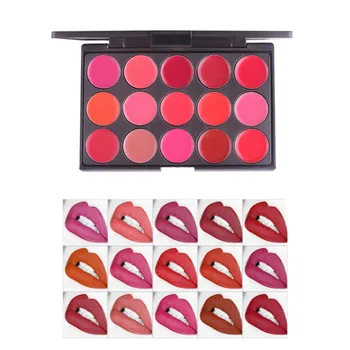 

15 colors Matte lipstick Brand Cosmetics Mini Pigment Black Brown Lipstick Palette Long Lasting waterproof